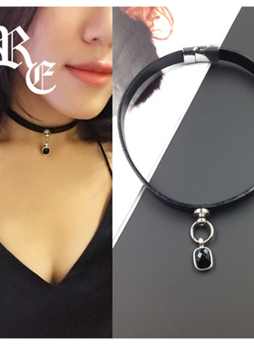 黑色锁骨Reggae Elements项圈定制女m日常choker佩戴百搭真皮手作