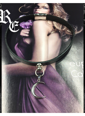 黑色项圈欧美月牙学生锁骨链