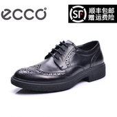 德比皮鞋 Ecco 英伦商务正装 圆头系带牛皮布洛克雕花时尚 爱步男鞋