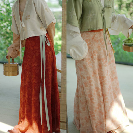 茱萸CORNUS 荔枝香 十二破裙 唐一片式汉服裙女装国风日常半身裙