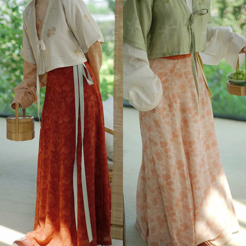 茱萸CORNUS 荔枝香 十二破裙 唐一片式汉服裙女装国风日常半身裙