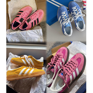 正品三杠蓝色德训鞋官网旗舰店真皮男女鞋美式厚底情侣休闲板鞋潮