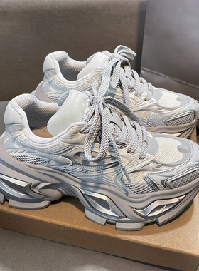 官方正品异瞳系列猫眼老爹鞋银色机甲风男女鞋冬季情侣休闲运动鞋