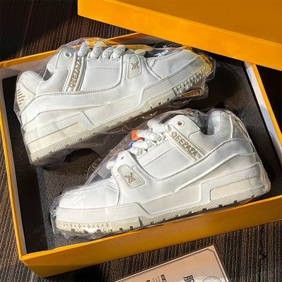 香港高端现货trainer小胖丁男女鞋2026新款驴家爆款真皮厚底板鞋