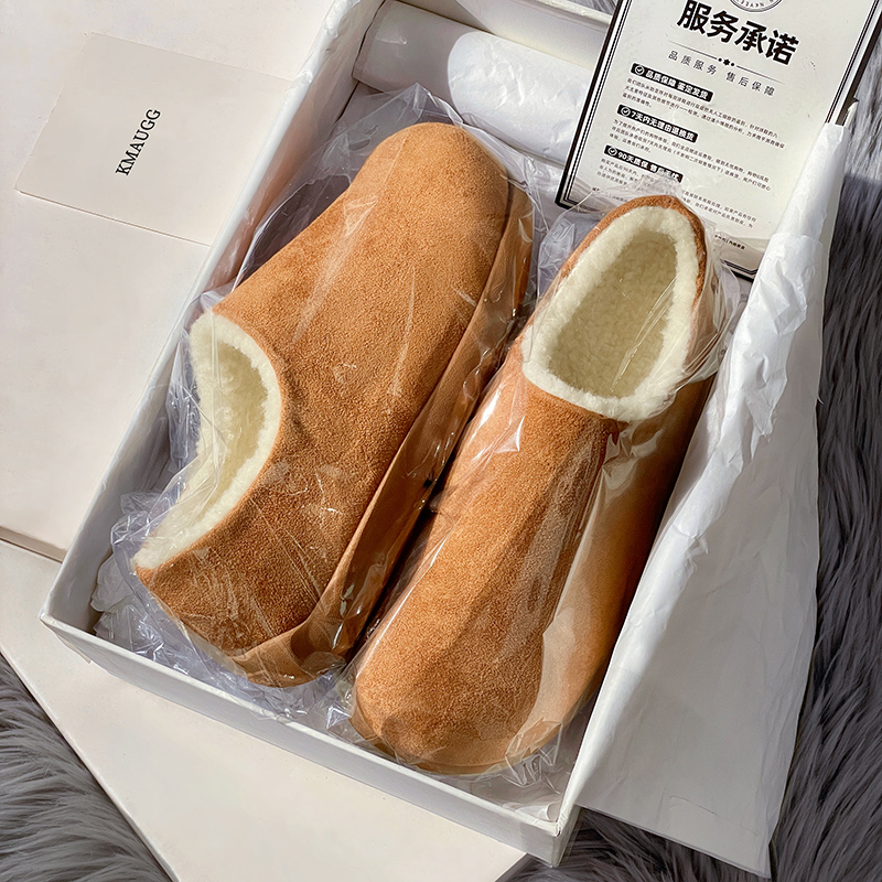 正品高端小土豆厚底勃肯鞋女毛毛雪地靴2025冬季加绒保暖外穿棉鞋