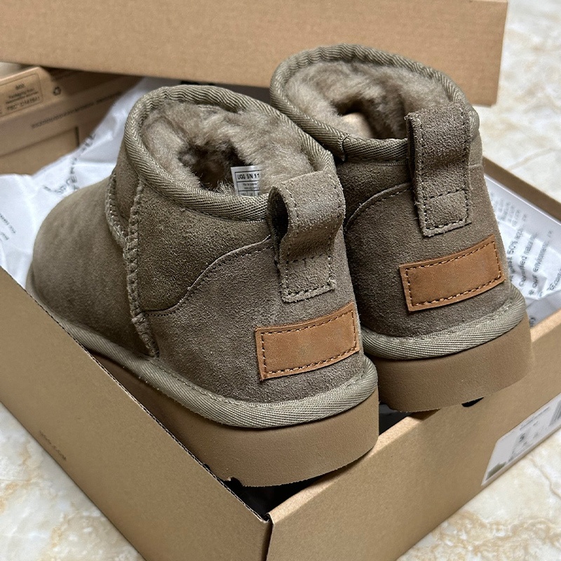 桑坡村厚底雪地靴男女款冬季抗寒保暖棉鞋羊皮毛一体加绒加厚棉靴