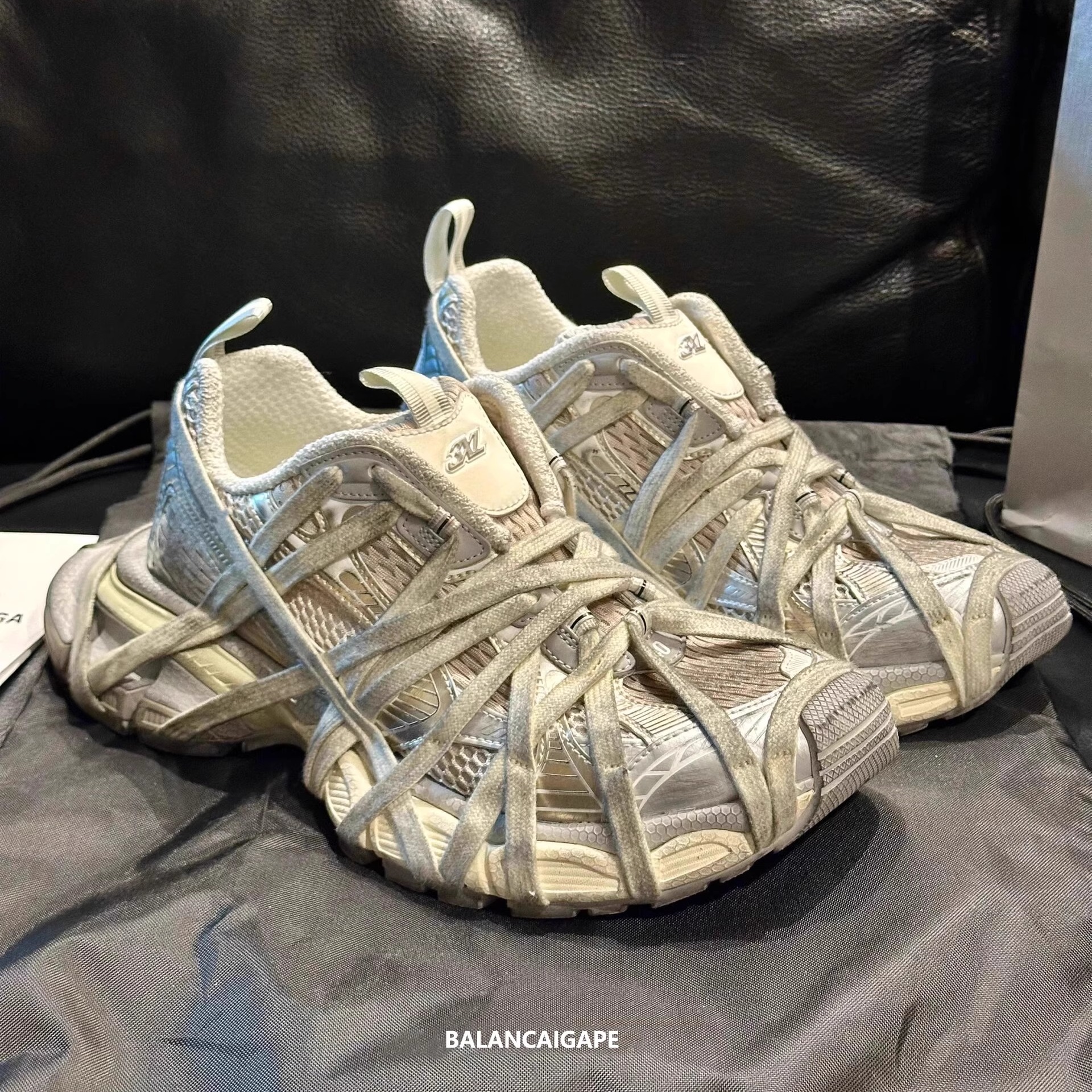 复古做旧巴黎3xl绑带老爹鞋九代运动男女鞋冬季厚底休闲增高鞋潮