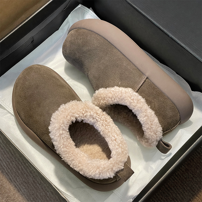 官方正品小土豆全包勃肯棉鞋男女款冬季厚底加绒保暖毛毛雪地靴潮