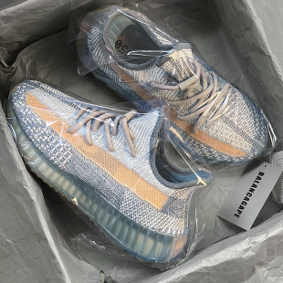 官网旗舰店og 休闲运动鞋 yeezy卡其蓝2024新款 广椰子鞋 350男女款