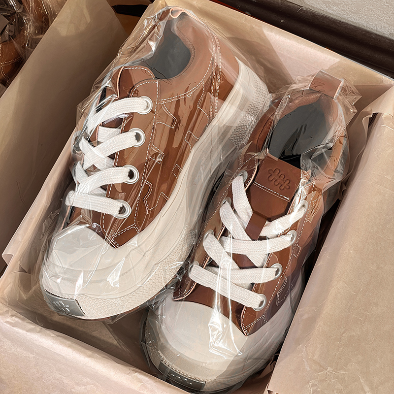 重奏系列美拉德帆布鞋男女款秋冬2025新款潮牌梅花板鞋厚底运动鞋