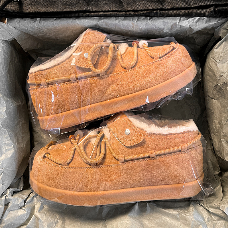 香港高端现货甜豆舒芙蕾雪地靴女冬季羊皮毛一体外穿加绒保暖棉鞋