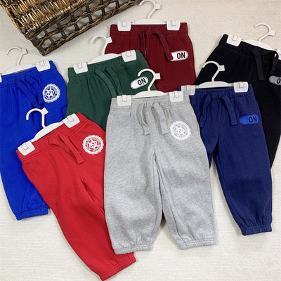 外贸原单男女童中性卫裤加绒保暖