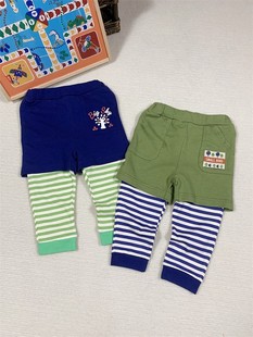 秋裤 外贸出日系NISSE 子卫裤 春秋宝宝裤 N男女儿童纯棉假两件长裤