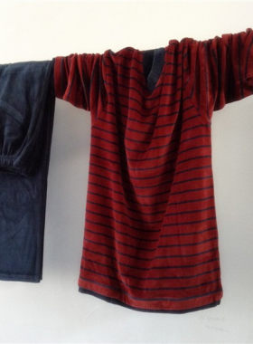 外贸原单套装天鹅绒男式家居服男款休闲运动套装加肥加大上衣裤子