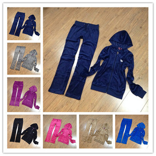 外贸原单天鹅绒套装女士家居加肥加大运动装休闲大码卫衣拉链帽衫