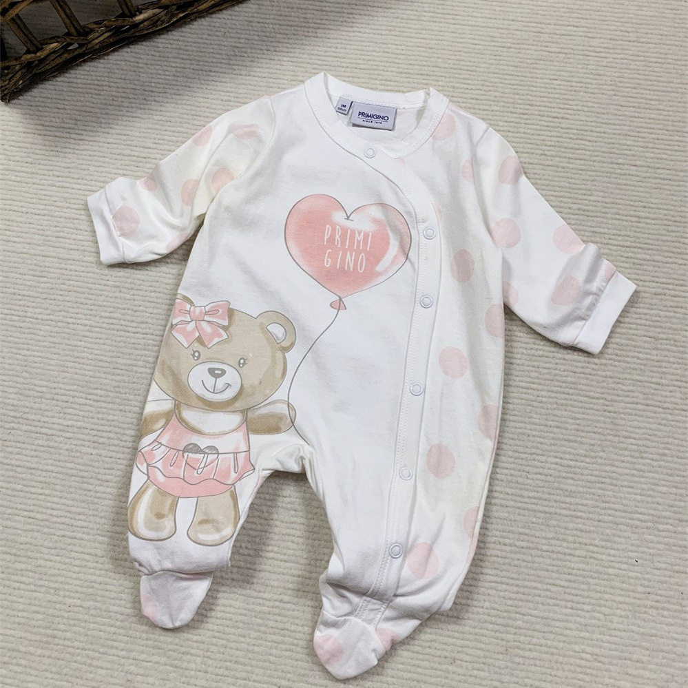 春秋纯棉婴儿连脚连体衣