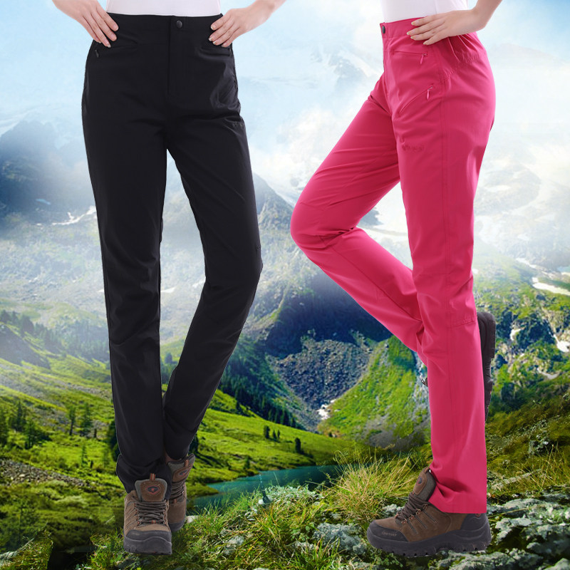 户外速干裤男女夏季薄款大码弹力运动沙漠徒步登山冲锋裤快干长裤