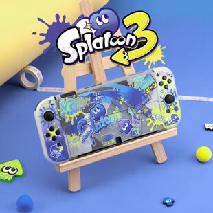 任天堂switcholed保护壳喷射战士3游戏机保护套斯普拉遁3周边配件