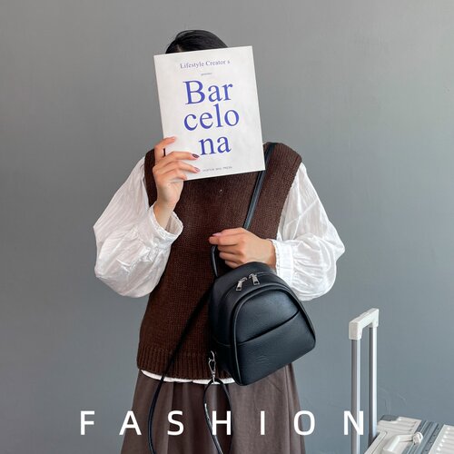 ZBBV韩系简约风迷你双肩包女时尚百搭三角饭团小背包高级感旅行包