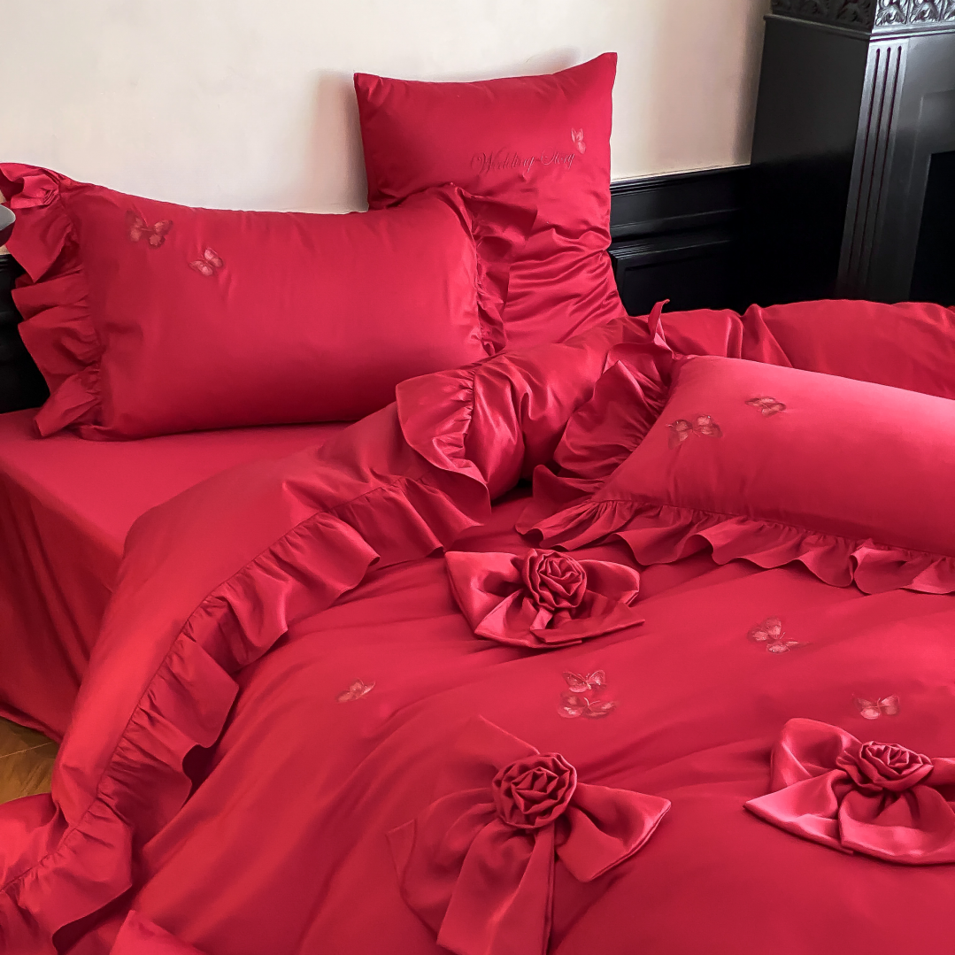 浪漫100S长绒棉全棉结婚四件套