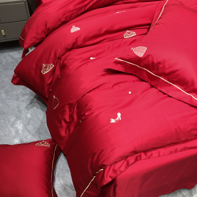 婚庆四件套全棉a类60s婚房喜被