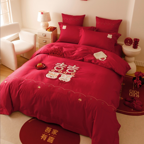 中式浪漫100支全棉婚庆四件套