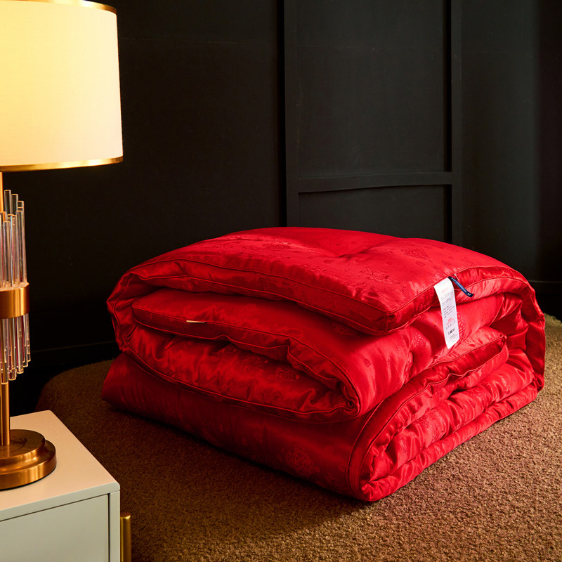 结婚被子喜被陪嫁大红色婚庆棉被芯双人加厚保暖冬被婚庆被抗菌被,床上用品,化纤被,淘宝优惠券,粉丝福利购,淘宝优惠卷
