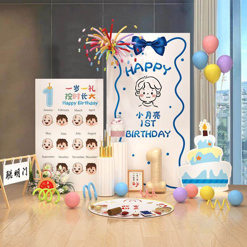 宝宝周岁生日男女孩抓周蛋糕装饰氛围男女ins风氛围感kt板背景墙,节庆用品/礼品,装扮布置套餐,淘宝优惠券,粉丝福利购,淘宝优惠卷