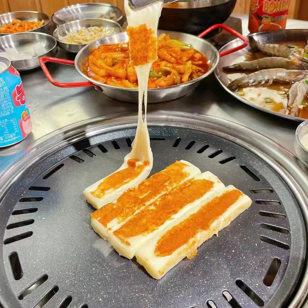 韩式烤芝士条烤肉店同款网红街头小吃600g煎烤拉丝芝士奶酪条商用