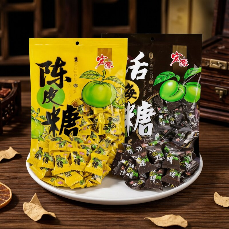 宏源陈皮糖355g话梅糖硬糖水果糖喜糖正宗传统糖果休闲零食袋装