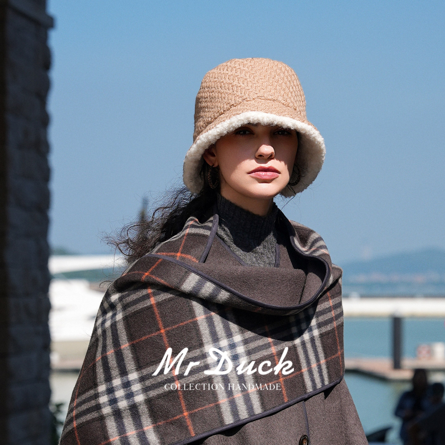 mrduck高奢复古毛绒感保暖帽子冬