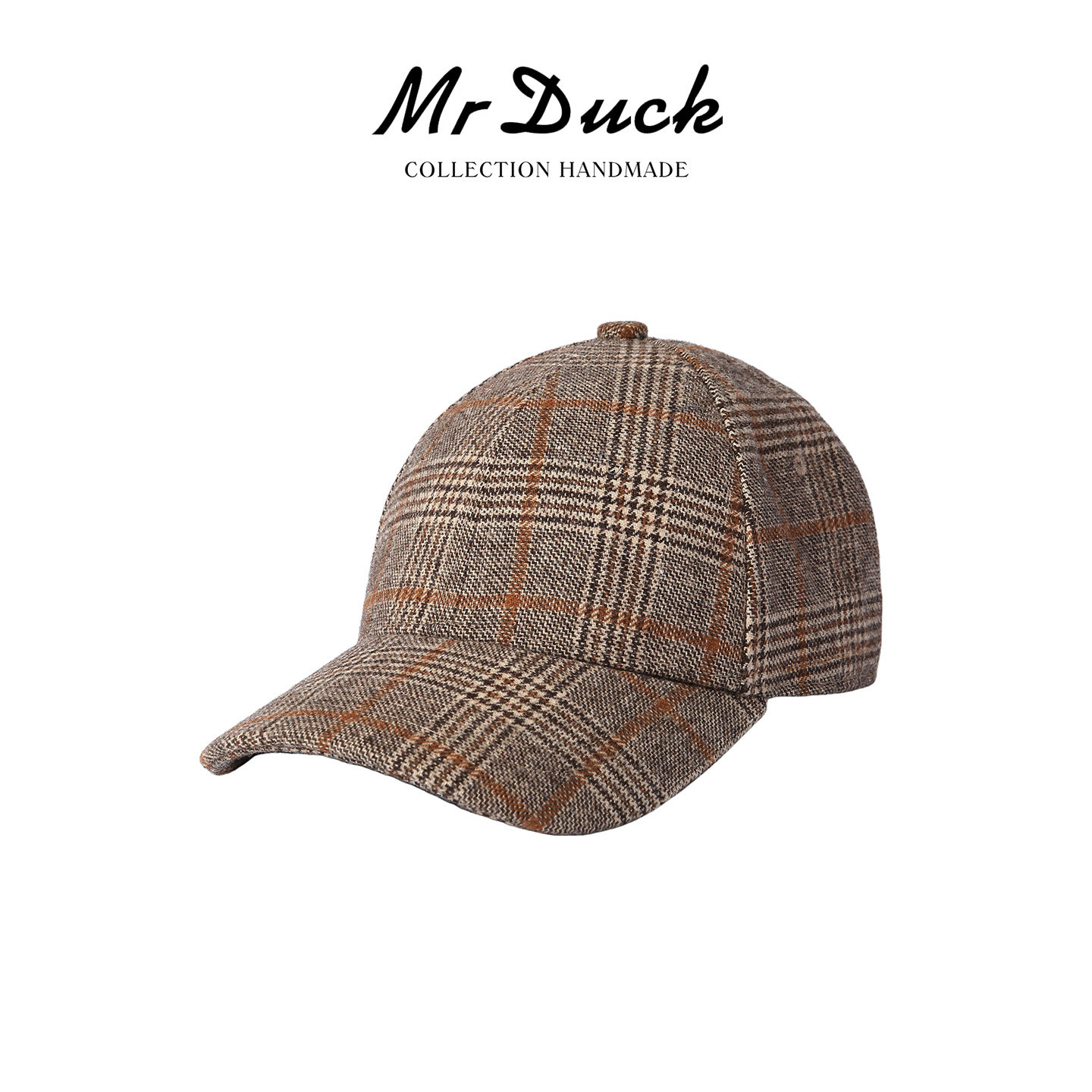 mrduck多尺码复古英伦威尔士格羊毛呢棒球帽男女 减龄百搭鸭舌帽