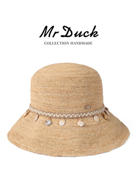mrduck罕见！26春进口1分4级拉菲草帽大帽檐防晒紫外线遮太阳帽女