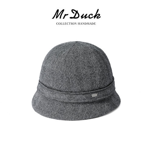 mrduck新款慵懒风复古钟形水桶帽
