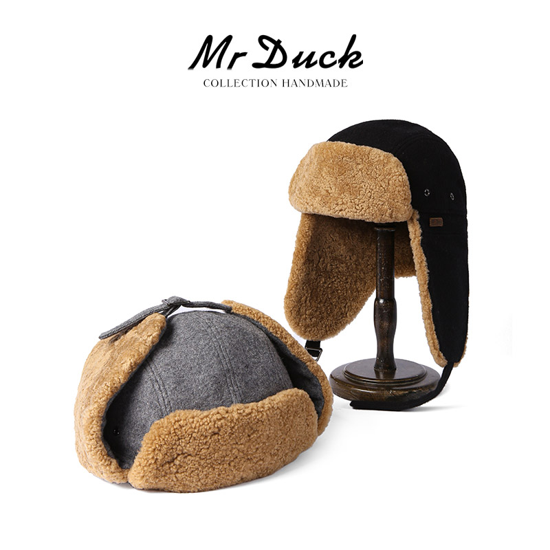 mrduck2025皮毛一体羊羔毛雷锋帽