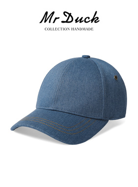 mrduck复古丹宁系列 进口牛仔风棒球帽男女硬顶鸭舌休闲帽子四季