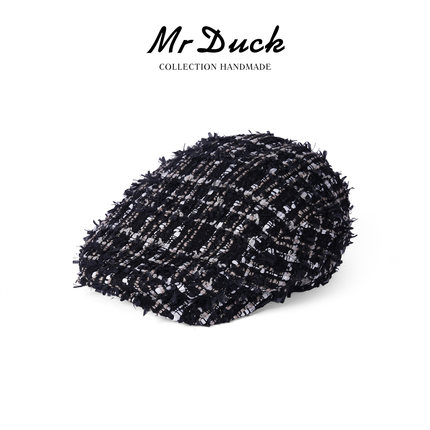 mrduck璀璨明珠 高定英国LINTON白金系列粗花呢鸭舌帽女 秋冬帽子