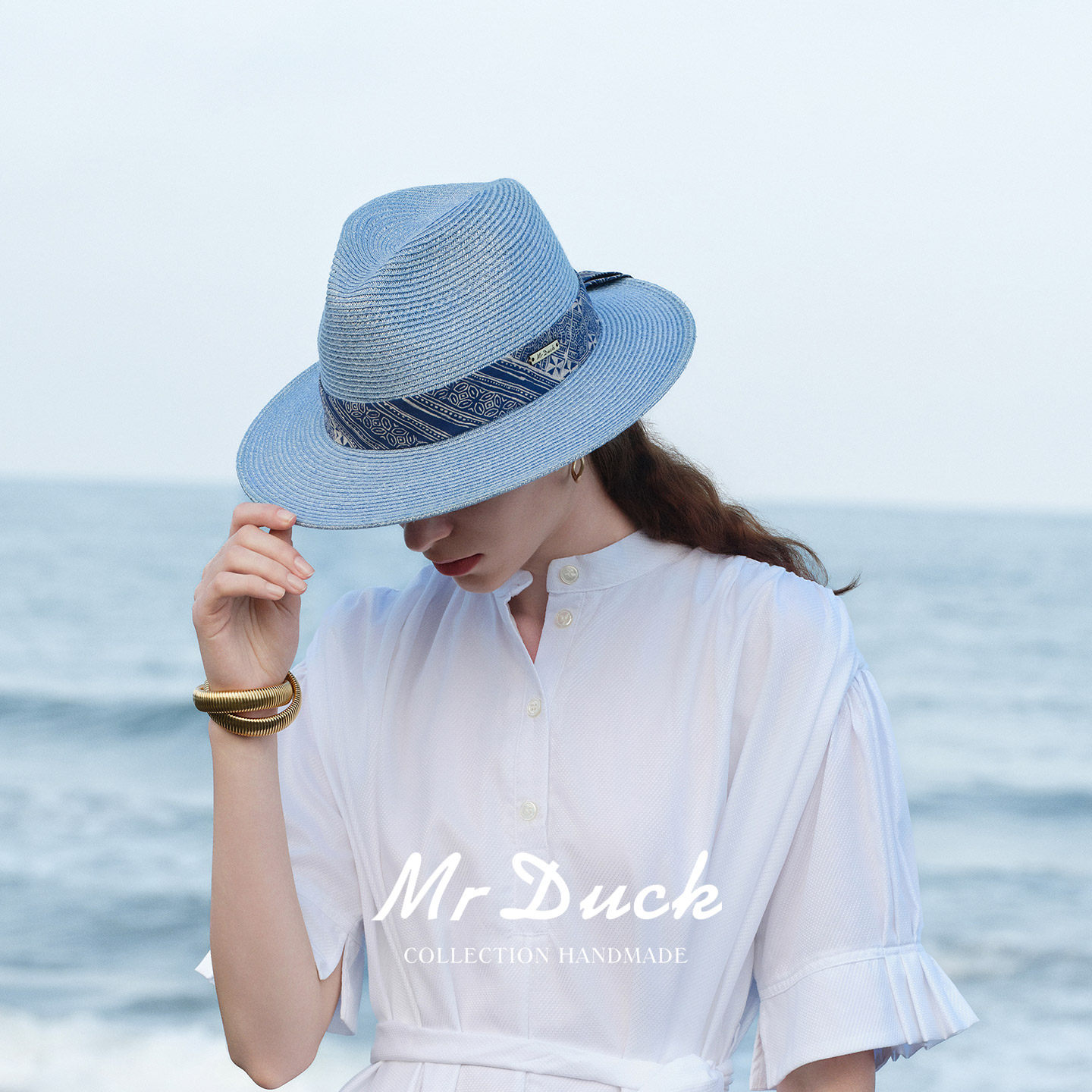 mrduck调色盘 2026新款巴拿马礼帽女 天然麻质肌理轻薄透气遮阳帽
