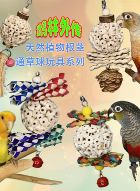 玄凤牡丹鹦鹉通草球啃咬玩具植物类根茎解闷益智磨牙健康觅食包邮
