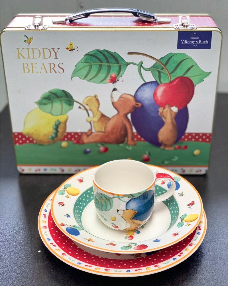 现货唯宝Kiddy Bears系列儿童餐具3件套精致伴手礼儿童节可爱小熊