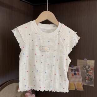 女童短袖T恤夏装小童韩系穿搭衣服半袖女孩巨好看多巴胺洋气上衣