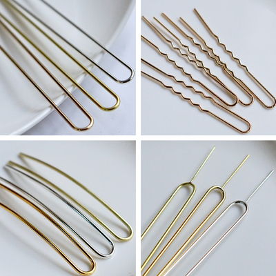 纯铜U型双直针簪神棍配件