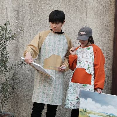 纯棉艺术风防油污水原创设计罩衣