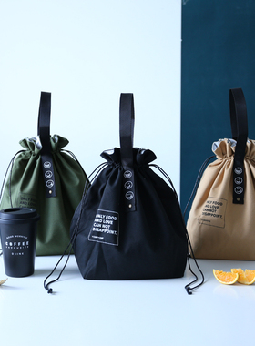 原创束口锡箔保温冷便当包饭盒袋防漏水帆布环保妈咪便携收纳包邮