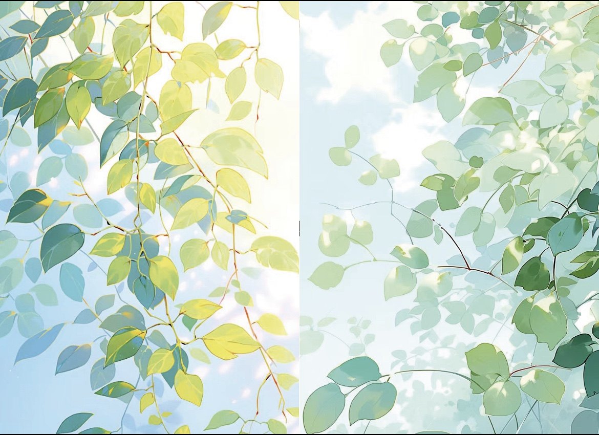 田园现代风大背景链接四造景街景和纸胶带pet贴纸拼贴素材小清新