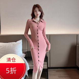 御姐风气质连衣裙女性感春装 显瘦紧身包臀裙子 内搭配大衣打底修身