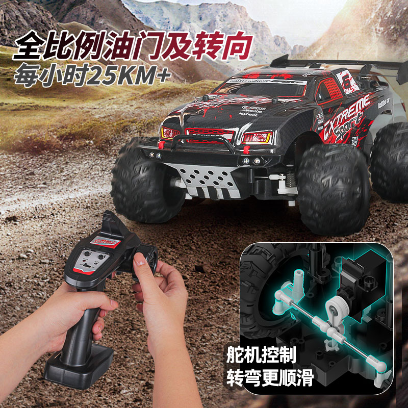 IQOEM 专利产品1:12全比例2.4g有刷遥控车彩灯模型高速越野车玩具