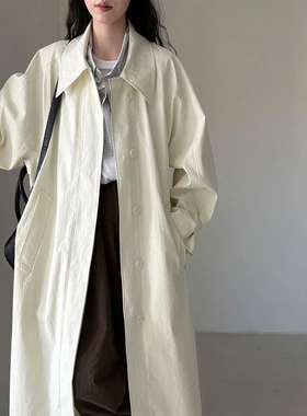 法式英伦风韩系翻领风衣女25秋季新款绑带收腰显瘦休闲外套3