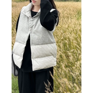 法式 绒朵饱满羊毛羽绒服Y85 溯源90白鹅绒蓬松保暖马甲女冬季