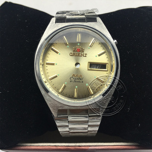 老3A双狮表壳装46941 46943机芯不锈钢双历玻璃镜面套壳手表配件